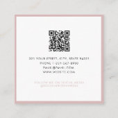 ビジネスロゴ美しいアポイントメントカード赤面ピンク スクエア名刺 (裏面)