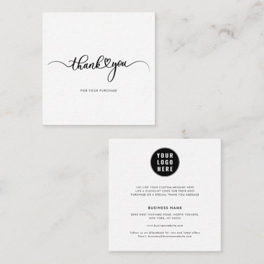 ビジネスロゴ美容師ありがとう ノートカード (正面/裏面)