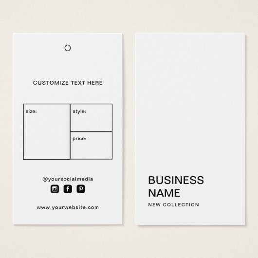 ビジネスロゴ衣料品ラベル価格つるラベル (正面&裏面)