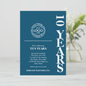 ビジネスロゴ記念日ブルー 招待状 (スタンド正面)