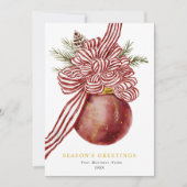 ビジネスロゴ赤い金ゴールド季節のごあいさつ緑 シーズンカード (正面)