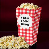 ビジネスロゴ赤と白のギンガムプレイド フェイバーボックス