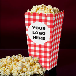 ビジネスロゴ赤と白のギンガムプレイド フェイバーボックス