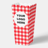 ビジネスロゴ赤と白のギンガムプレイド フェイバーボックス (正面)