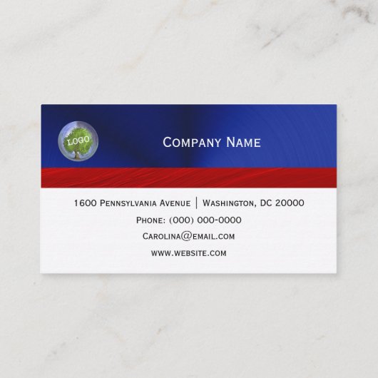 ビジネスロゴ赤白青 名刺 (裏面)
