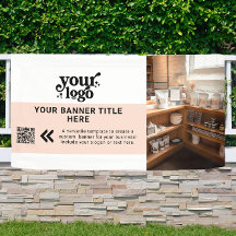 ビジネスロゴ赤面ピンクモダンQRコードフォト