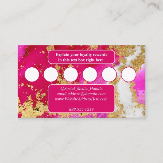 ビジネスロゴ金ゴールドエレガンスピンクゲード エンクロージャーカード (正面)