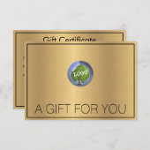 ビジネスロゴ金ゴールドギフト証明書 (正面/裏面)