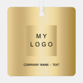 ビジネスロゴ金ゴールドクリスマス メタルオーナメント (裏面)