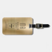 ビジネスロゴ金ゴールドプロフェッショナル旅行 ラゲッジタグ (正面横)