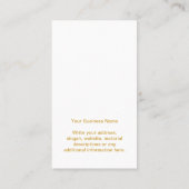 ビジネスロゴ金ゴールドホワイトイヤリング表示カード 名刺 (裏面)