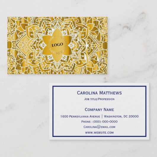 ビジネスロゴ金ゴールド曼荼羅 名刺 (正面/裏面)