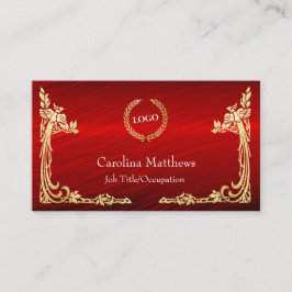 ビジネスロゴ金箔ピーコックコーナー赤 名刺
