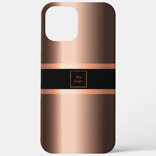 ビジネスロゴ銅ブロンズメタリックブラックブランド Case-Mate iPhoneケース (裏面)