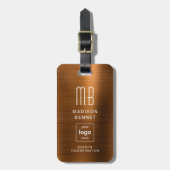 ビジネスロゴ銅プロフェッショナル旅行 ラゲッジタグ (正面縦)