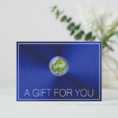 ビジネスロゴ青いギフト証明書 (スタンド正面)