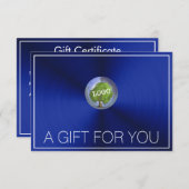 ビジネスロゴ青いギフト証明書 (正面/裏面)