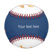 ビジネスロゴ青い白い文字 野球ボール (裏面)
