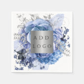 ビジネスロゴ青花模様 スタンダードカクテルナプキン (正面)