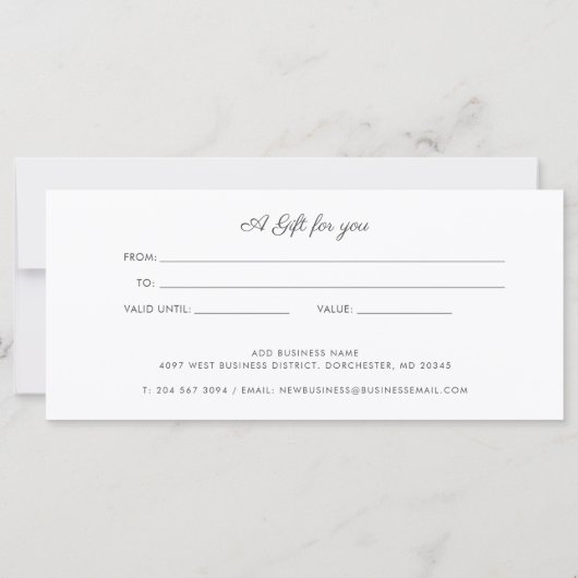 ビジネスロゴ顧客ロイヤリティギフト証明書 (裏面)