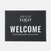 ビジネスロゴ黒のプロモ企業のニョルウェルカム ドアマット (正面)