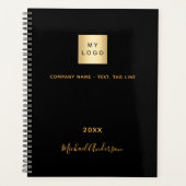 ビジネスロゴ黒金ゴールドエレガント名2025 プランナー手帳 (正面)