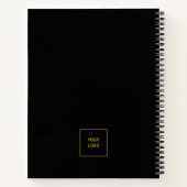 ビジネスロゴ黒金ゴールドエレガント行頭文字 ノートブック (裏面)