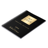 ビジネスロゴ黒金ゴールド名スクリプト ノートブック (左側)