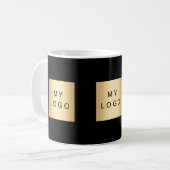 ビジネスロゴ黒 コーヒーマグカップ (正面左)