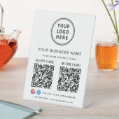 ビジネスロゴ2 QRコードソーシャルメディア 台座サイン (インサイチュ)