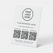 ビジネスロゴ3 QRコード 台座サイン (正面)