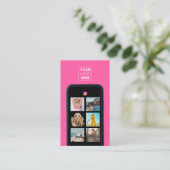 ビジネスロゴ7フォトグリッドソーシャルメディアQRコード 名刺 (スタンド正面)