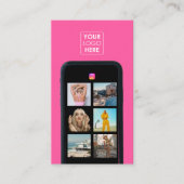 ビジネスロゴ7フォトグリッドソーシャルメディアQRコード 名刺 (正面)