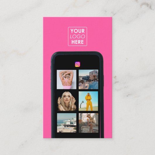 ビジネスロゴ7フォトグリッドソーシャルメディアQRコード 名刺 (正面)