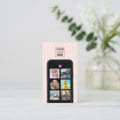 ビジネスロゴ7フォトグリッドソーシャルメディアQRコード 名刺 (スタンド正面)