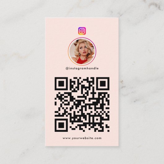 ビジネスロゴ7フォトグリッドソーシャルメディアQRコード 名刺 (裏面)