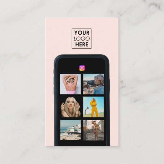 ビジネスロゴ7フォトグリッドソーシャルメディアQRコード 名刺 (正面)