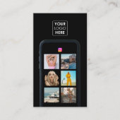 ビジネスロゴ7フォトグリッドソーシャルメディアQRコード 名刺 (正面)