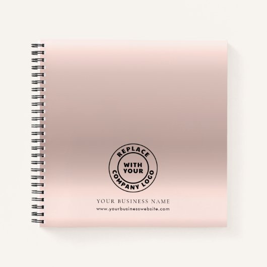 ビジネスロゴ エレガント ミニマル オーダーメイド ノートブック (正面)