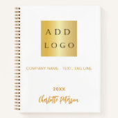 ビジネスロゴ カスタム ブランド カラー 名前 スクリプト ノートブック (正面)