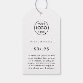 ビジネスロゴ |クラフト素朴製品の価格ラベル ギフトタグ (裏面)