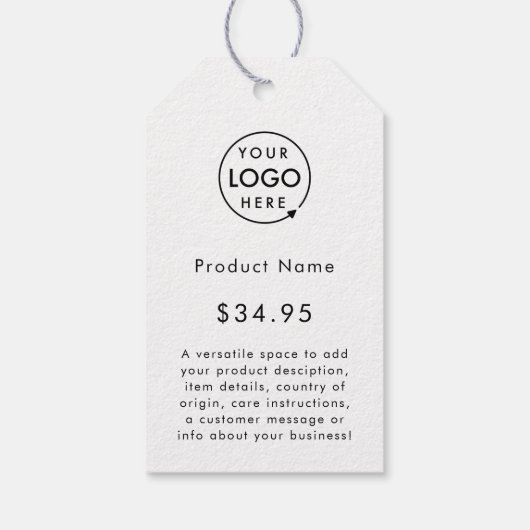 ビジネスロゴ |クラフト素朴製品の価格ラベル ギフトタグ (裏面)