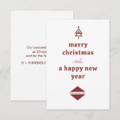 ビジネスロゴ クリスマスツリー ホリデー ノートカード (正面/裏面)