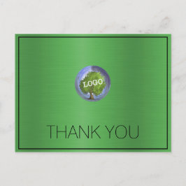 ビジネスロゴ、グラス・グリーン、ありがとうございます ポストカード