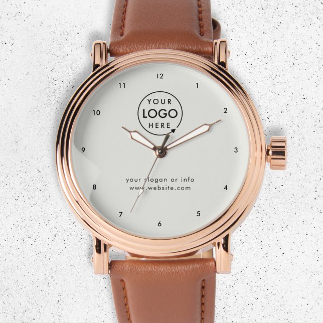 ビジネスロゴ |グレーモダンミニマル企業の 腕時計 (Minimalist company branded watches for your team apparel, corporate gifting or promotional swag.)