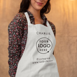 ビジネスロゴ |シルバーグレーの従業員スタッフ名 エプロン