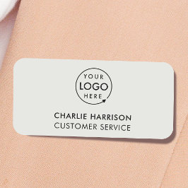 ビジネスロゴ |シルバーモダングレースケール社員 名札