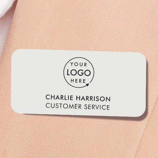 ビジネスロゴ |シルバーモダングレースケール社員 名札