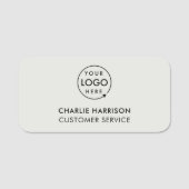 ビジネスロゴ |シルバーモダングレースケール社員 名札 (正面)