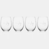 ビジネスロゴ ステムなしワイングラス (正面)